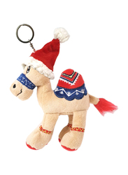 Caravaan Super Soft Camel Keyring Plush Toy with Santa hat, 12cm, Beige, Ages 3+