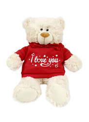 Caravaan Teddy Bear, with Trendy Red Hoodie, I Love You, 38cm, Ages 3+