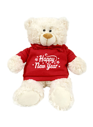 Caravaan Teddy Bear, with Trendy Red Hoodie, Happy New Year, 38cm, Ages 3+