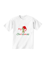 Cheeky Micky My 1st Christmas Printed Cotton T-Shirt Baby Unisex, 1-2 Years, White