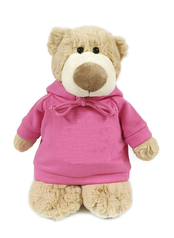 

Caravaan Mascot Bear with Hoodie, 28cm, Light Brown/Pink, Ages 3+