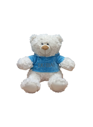 Caravaan Cream Bear with "Dubai" Trendy Blue Velour Hoodie, 38cm, Ages 3+