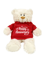 Caravaan Teddy Bear, with Trendy Red Hoodie, Happy Anniversary, 38cm, Ages 3+