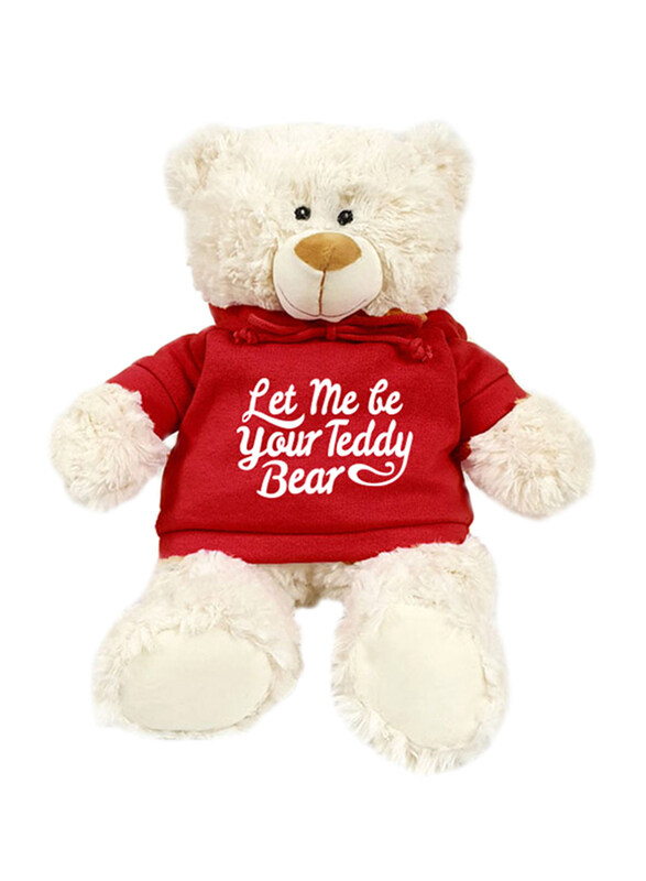 

Caravaan Teddy Bear, with Trendy Red Hoodie, Let Me Be Your Teddy Bear, 38cm, Ages 3+