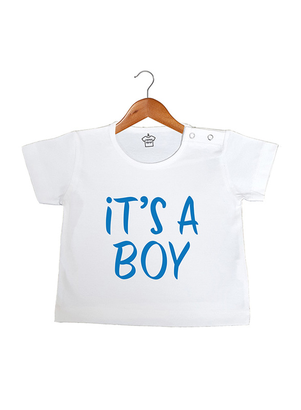 Cheeky Micky It's A Boy T-Shirt, 6-12 Months, White