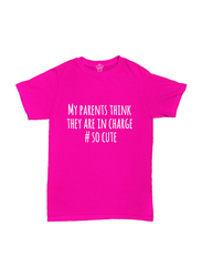 Cheeky Micky Cotton My Parents Think They Are In Charge # So Cute Kids T-Shirts, 1-2 Years, Pink