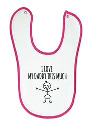 Cheeky Micky I Heart My Daddy This Much Printed Bib for Girls, White