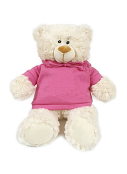 Caravaan Teddy Bear with Hoodie, 38cm, Cream/Pink, Ages 3+