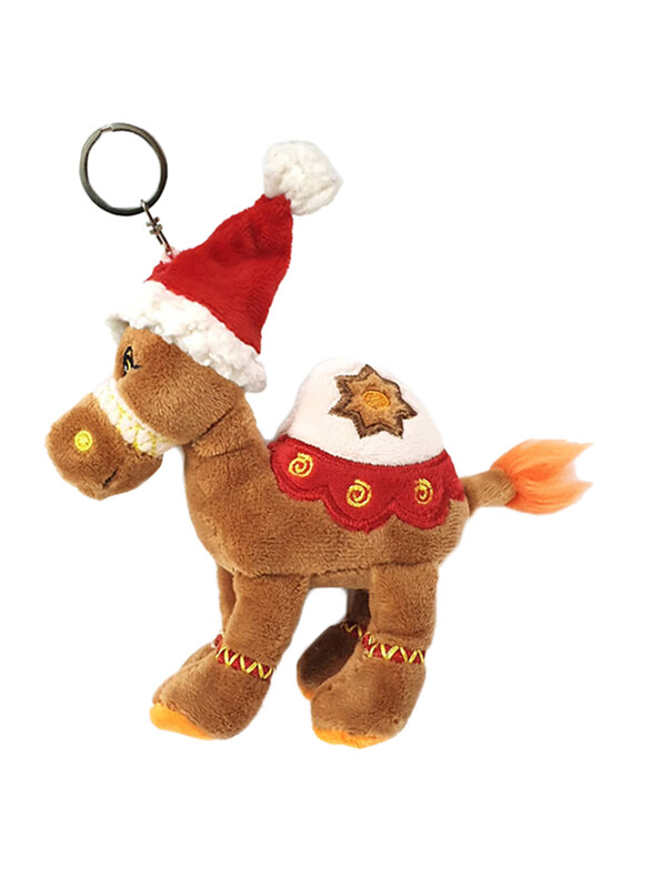 

Caravaan Super Soft Camel Keyring Plush Toy with Santa hat, 12cm, Brown, Ages 3+