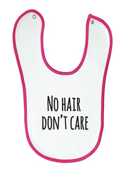 Cheeky Micky No Hair Don't Care Printed Bib for Girls, White