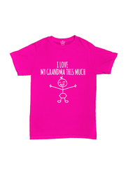 Cheeky Micky Cotton I Love My Grandma This Much Kids T-Shirts, 1-2 Years, Pink