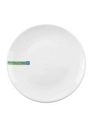 RoyalFord 10.5-inch Porcelain Magnesia Round Flat Plate, RF7999, White