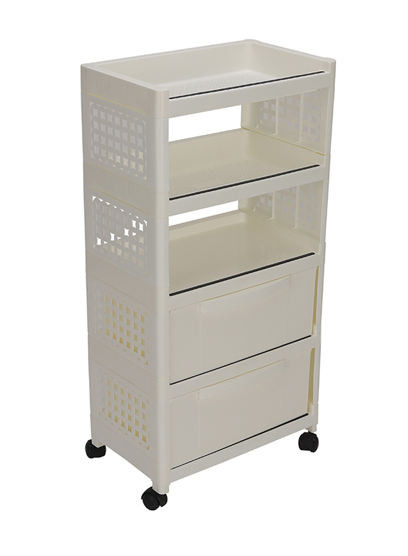 RoyalFord 4-Layer Plastic Shelf Storage Cabin, White