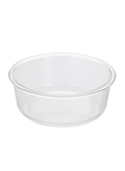 RoyalFord 950ml Round Glass Food Container with Bamboo Lid, RF10325, Brown/Clear