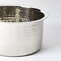 Royalford 3.4 Ltr Round Stainless Steel Hammered Tope Pot with Lid, RF10763, Silver