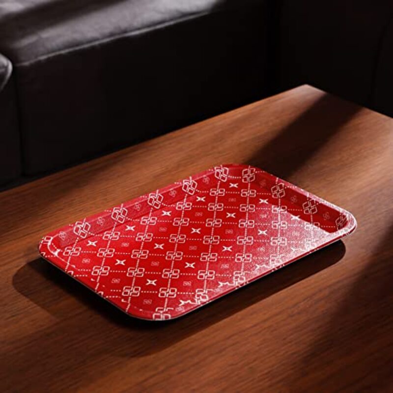 Royalford 21cm Rectangular Leather Tray, RF11268, Red