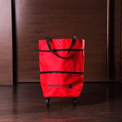 Royalford Foldable Shopping Trolley Bag, 20L, RF11372, Red