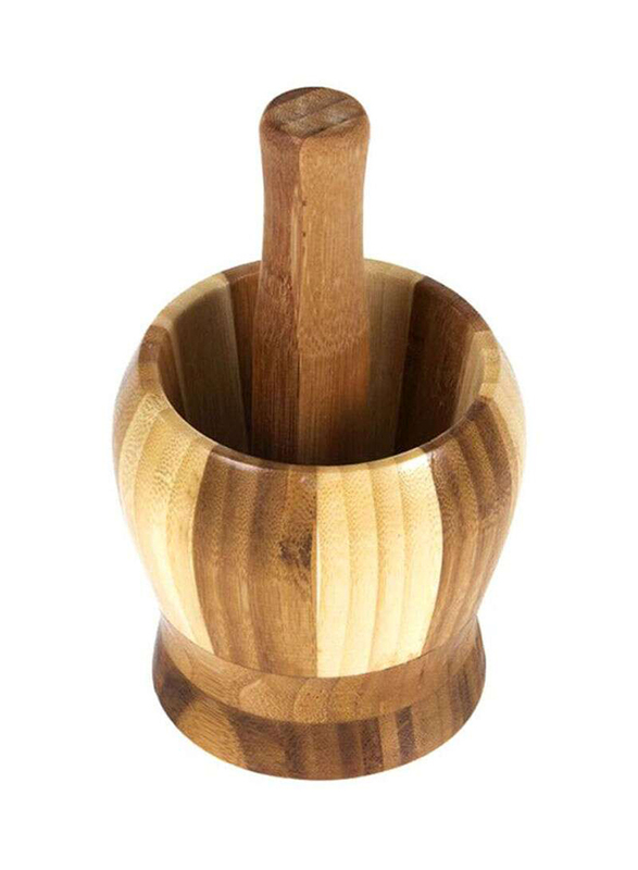 RoyalFord 2-Piece Bamboo Grinding Bowl Set, Brown