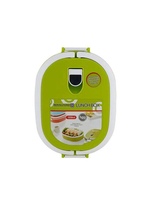 

RoyalFord Plastic Square Lunch Box, 350ml, Green/White