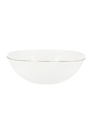 Royalford 6.5-inch Imperial Opal Square Serving/Soup Bowl, RF7876, Gold/White