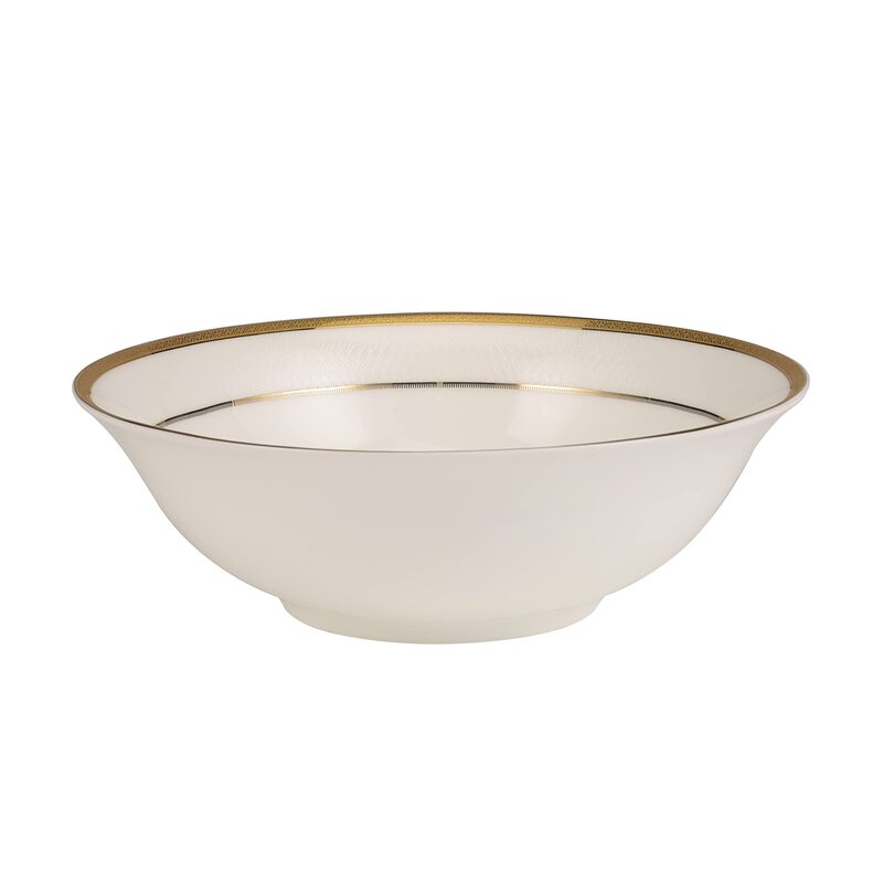 Royalford 9-inch Premium Bone China Round Salad Bowl, RF10467, White