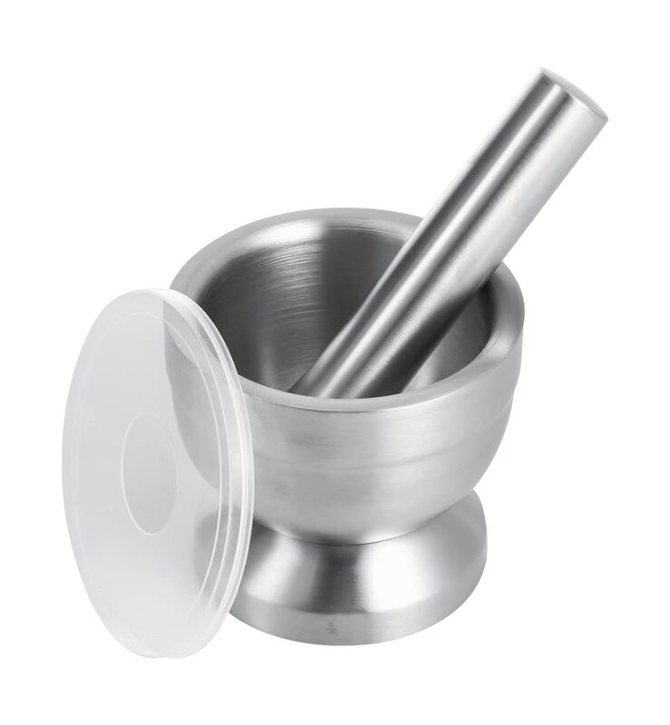 Royalford Stainless Steel Mortar and Pestle, Silver