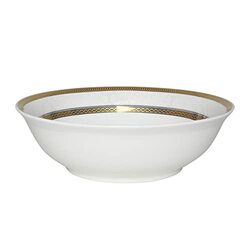 Royalford 1-Piece Premium Fine Bone China Round Salad Bowl, White