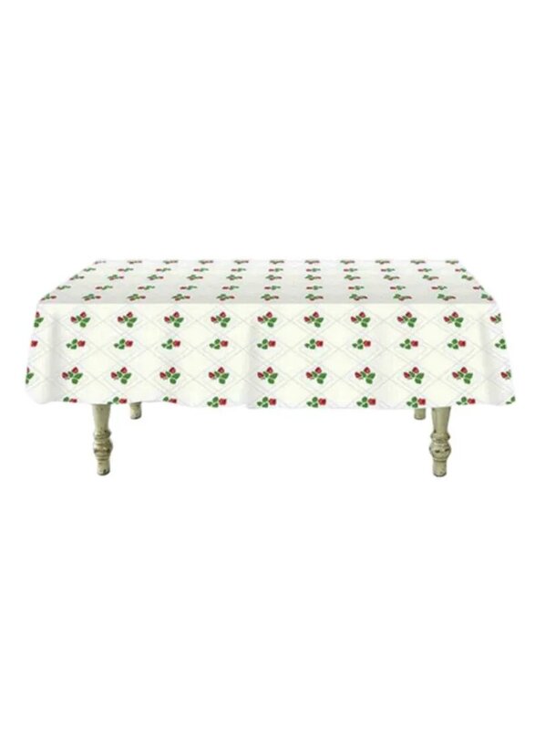 رويال فورد 20 متر رول مفرش طاولة، RF4678، أبيض / أخضر / أحمر