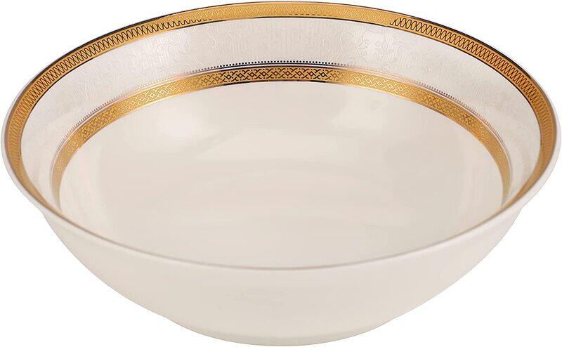 Royalford 1-Piece Premium Fine Bone China Round Salad Bowl, White