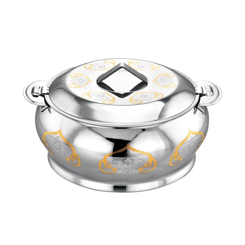 Royalford 3.5 Ltr Romeo Round Stainless Steel Hotpot, RF11446, 29x14x29 cm, Silver