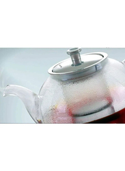 RoyalFord 1200ml Glass Tea Pot with Stainless Steel Strainer, Clear