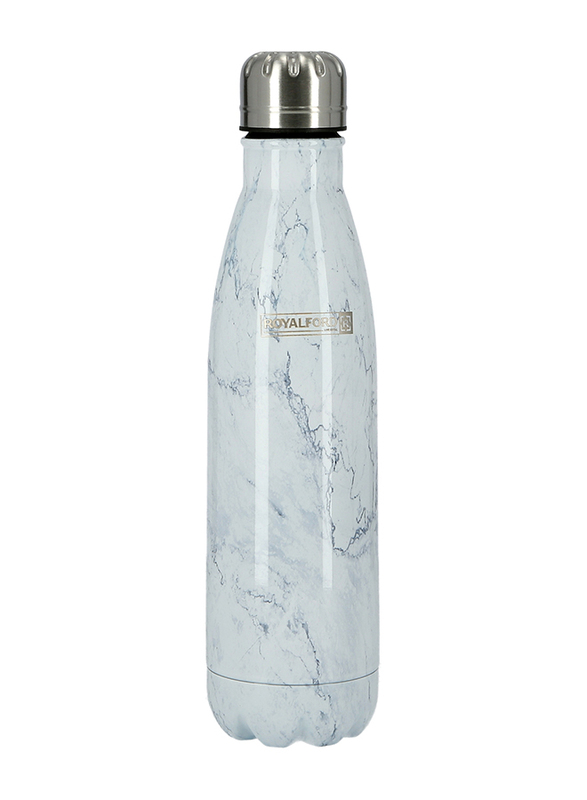 Royalford 500ml Stainless Steel Double Wall Vacuum Bottle, RF9477, White