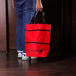 Royalford Foldable Shopping Trolley Bag, 20L, RF11372, Red