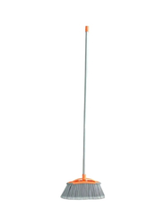 RoyalFord Long Floor Broom with Handle, 135 x 33 x 5cm, Grey/Orange