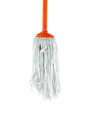 Delcasa Cotton Mop with Metal Stick, Orange/White