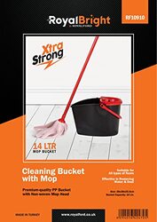 Royalford Xtra Strong Cleaning Bucket with Mop, RF10910, Black/Red, 14L