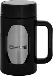 Royalford 400ml Stainless steel Vacuum Bottle with ABS Handle, RF10085, Black