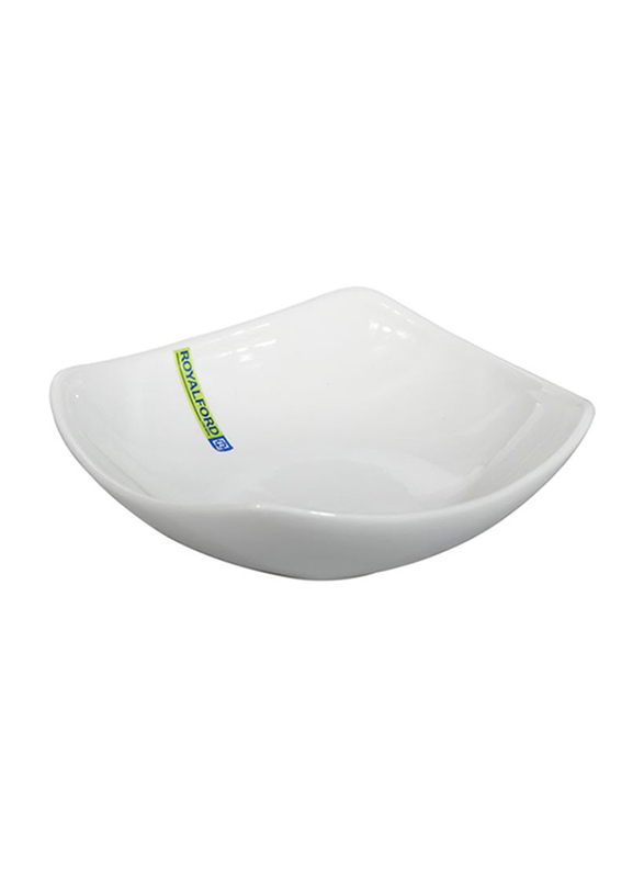 RoyalFord 6.75-inch Porcelain Magnesia Square Serving Bowl, RF9256, White