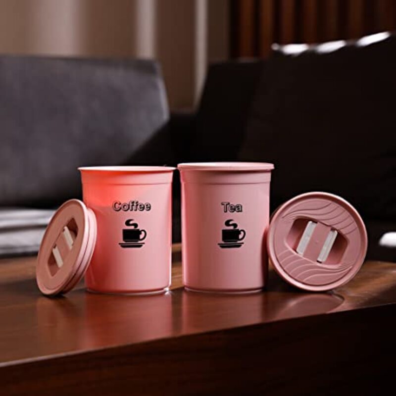Royalford Plastic Canister Set, 3 Piece, 850ml, RF11343, Pink