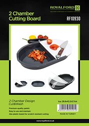 Royalford 2 Chamber Cutting Board, Black/White