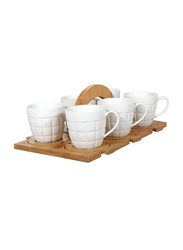 RoyalFord 260ml 13-Pieces Porcelain Tea Set with Stand, RF9635, White