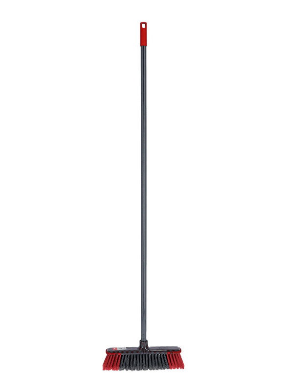 

Delcasa Broom Brush with Handle, Grey/Red