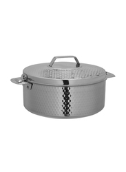 Royalford 5 Ltr Reeva Hammered Double Wall Stainless Steel Hot Pot, RF10539, Silver