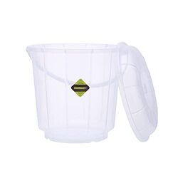 Royalford Plastic Bucket with Lid, 22L, Transparent