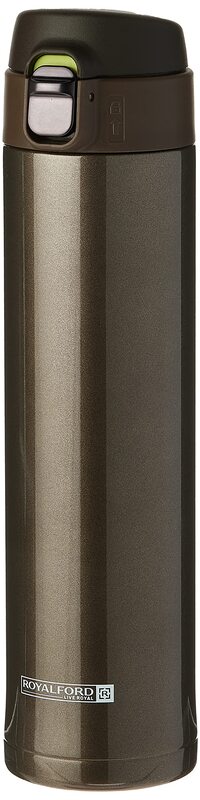 Royalford 520ml Stainless Steel Vacuum Water Bottle, RF11246, Brown