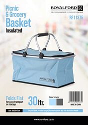 Royalford Insulated Picnic & Grocery Basket, 30L, RF11375, Blue