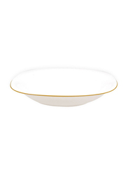 RoyalFord 8.5-inch Opal Ware Imperial Gold Soup Plate, RF7873, White