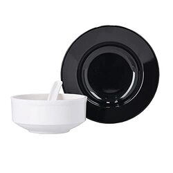 Royalford 12-Piece Melamine Round Soup Bowl Set, RF10061, Black/White