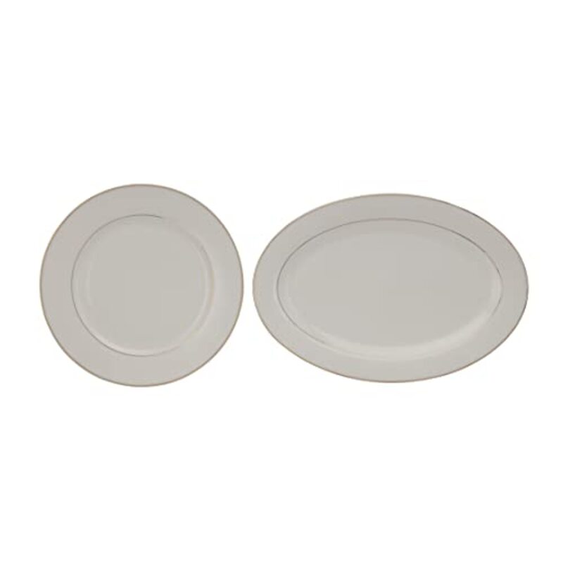 Royalford 28-Piece Stoneware Premium Bone China Dinner Set, White