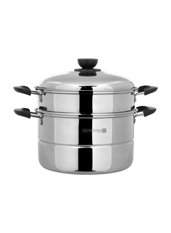 RoyalFord 26cm Double Layer Stainless Steel Round Steamer, RF9948, Silver